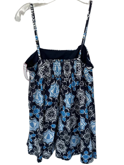 Hutch Size XS Navy & white Cotton Spaghetti Strap Pineapple Side Zip Dress