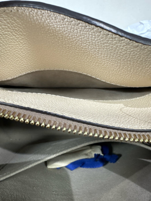 Louis Vuitton Beige & Taupe Leather Monogram Top Handles Embossed Bag