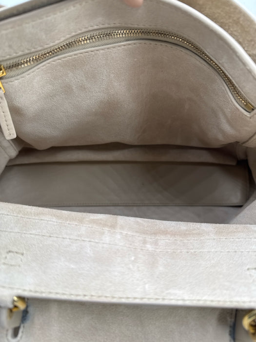 Bottega Veneta Beige Leather Gold Tone Hardware Flap Braided Detail Shoulder Bag