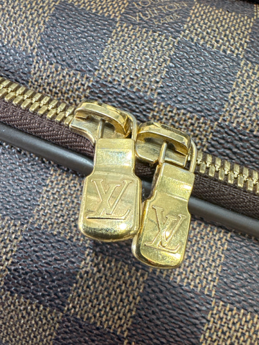 Louis Vuitton Brown & Beige Leather Damier Zip Pockets Men's Bag