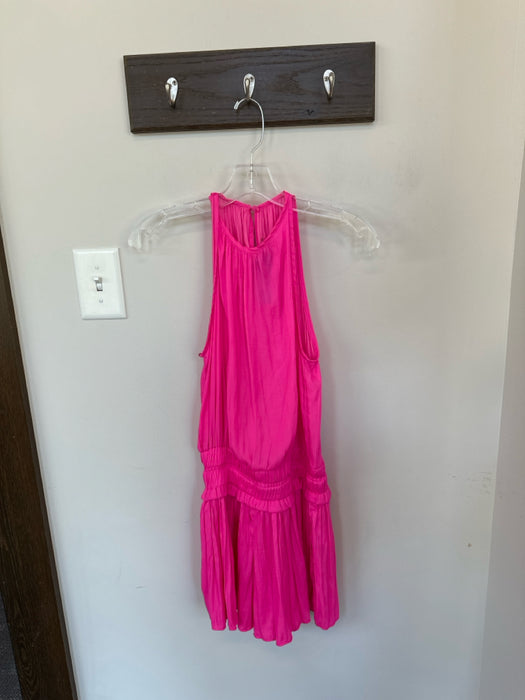 DO+BE Size S Hot pink Polyester Sleeveless Smocked Waist Dress