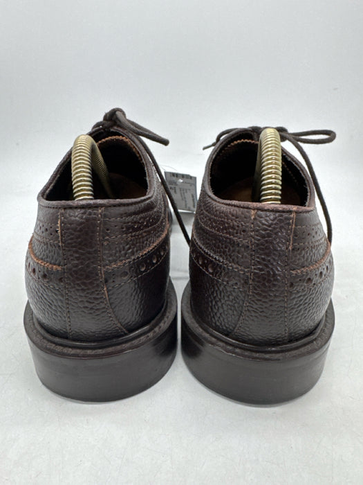 Suitsupply Shoe Size 42 Dark Brown Leather Solid Broguing Men's Shoes