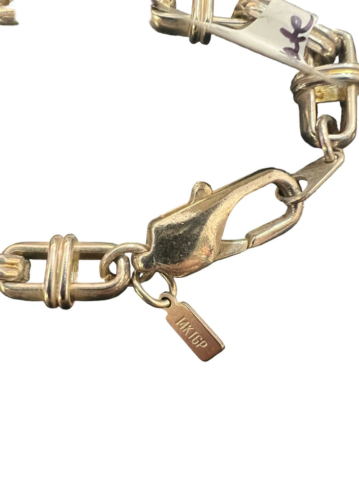 Silver White Gold 14K Gold Plated Mariner Link Chunky Necklace