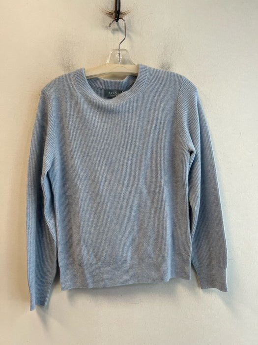 Ravella Size S Light Blue Cashmere Knit Round Neck Long Sleeve Sweater