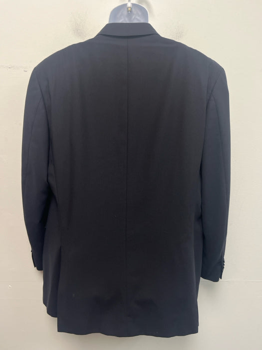 Canali Navy Wool Blend Solid notched 2 Button Men's Blazer