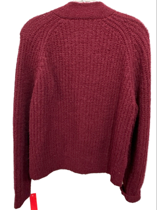 A.L.C. Size XS Burgundy Red Acrylic, Alpaca, Wool Buttons Pockets Knit Cardigan