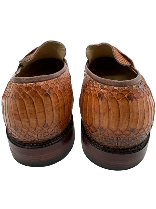 S.K. Leather Shoe Size 44 Brown Snakeskin Loafer Men's Shoes
