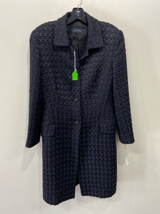 Piazza Sempione Size 40/S Black Wool & Viscose Geometric 3 button Coat