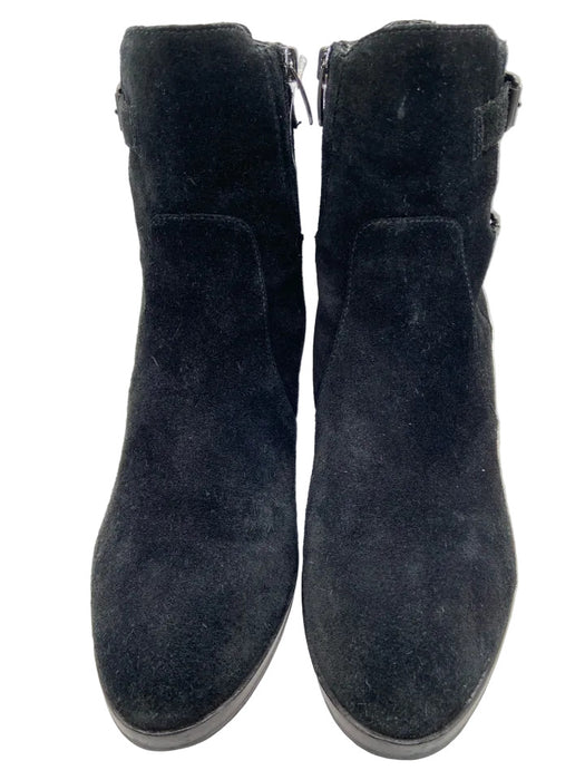 Via Spiga Shoe Size 8 Black Leather Upper Solid Pointed Almond Toe Booties