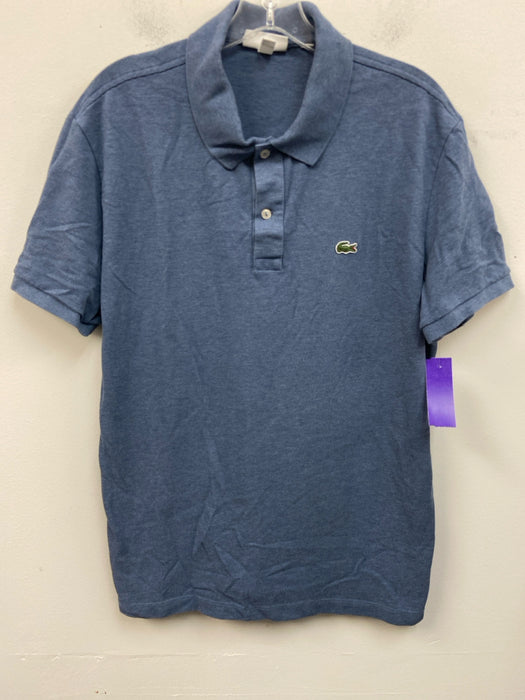 Lacoste Size XXL Blue Cotton Solid Polo Men's Short Sleeve