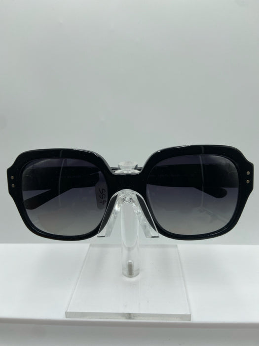 Tory Burch Black Acetate Square Frame Gradient Lens Black Lens Sunglasses
