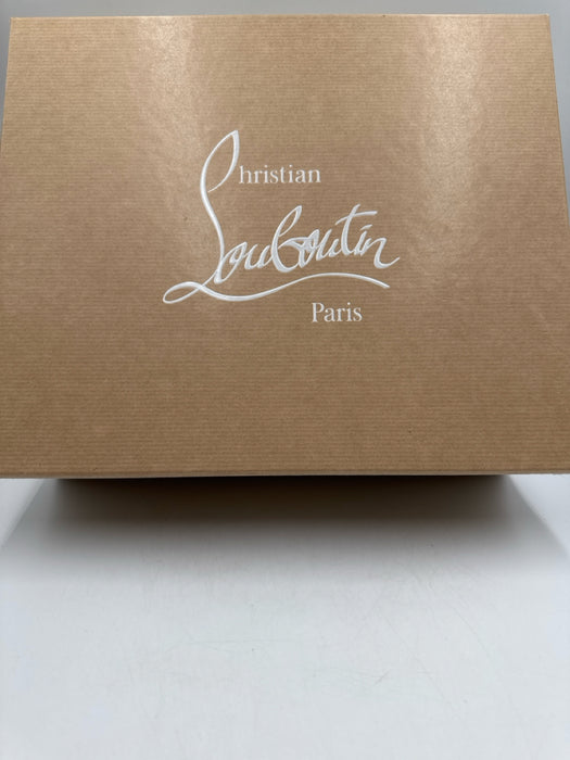 Christian Louboutin Shoe Size 38.5 Pink & Green Satin Rhinestone Sandals