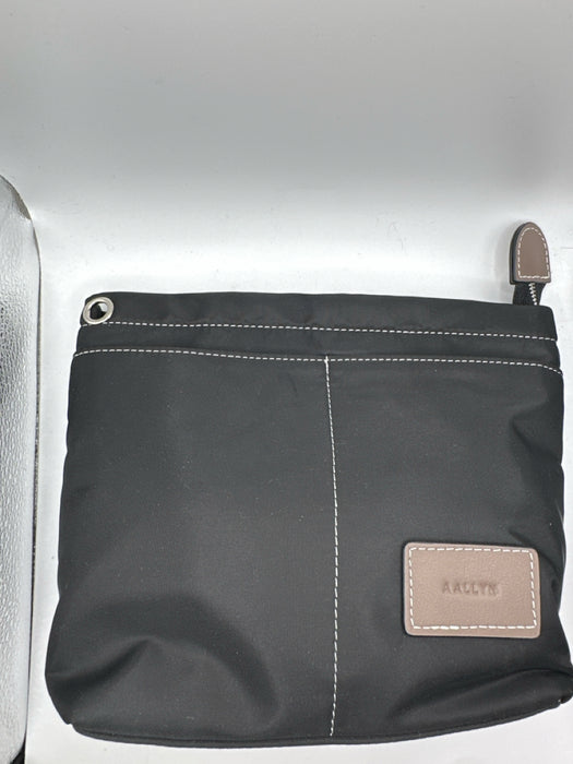 aallyn Black & Gray Nylon Stitching Pouch Bag