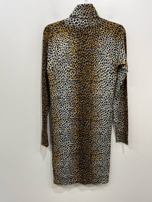 D&G Dolce & Gabbana Size 44/8 Brown, Black, White Virgin Wool Animal Print Dress