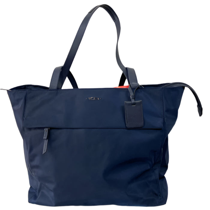 Tumi Navy Blue Nylon Tote 2 handles Zip closure Bag