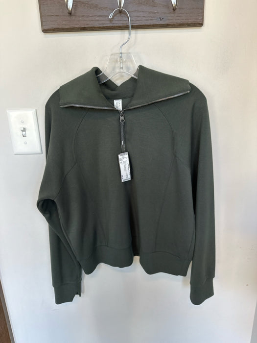 Spanx Forest Green Modal Blend Half Zip Long Sleeve Athletic Pullover