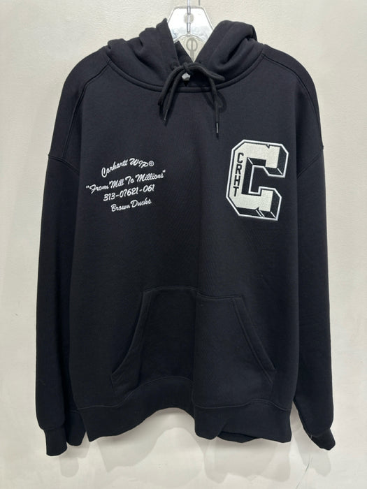 Carhartt Size L Black & White Cotton Hoodie Men's Jacket