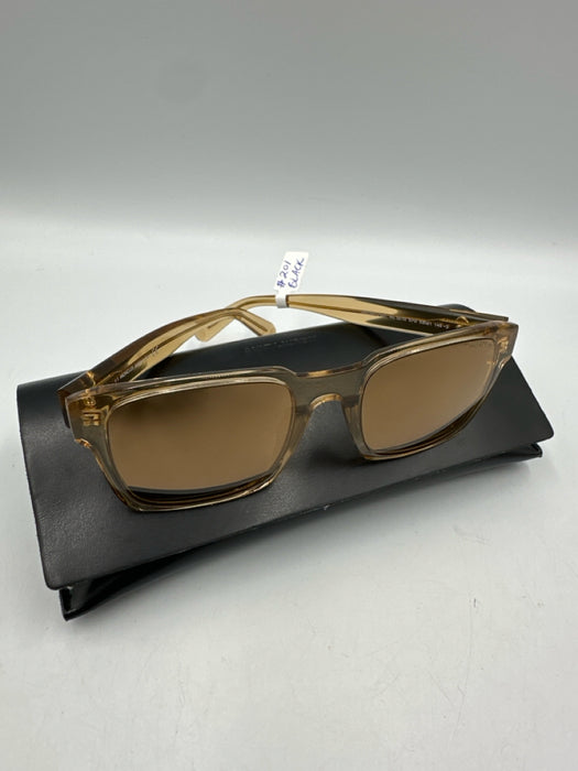 Moncler Light Brown Acetate Square Lens tinted lens Clear Sunglasses