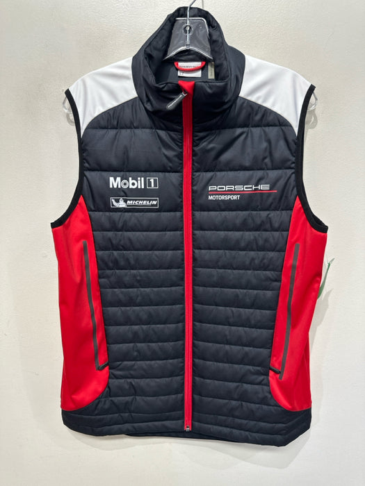 Porsche Design Size S Black & Red Synthetic Puffer Vest Men's Jacket