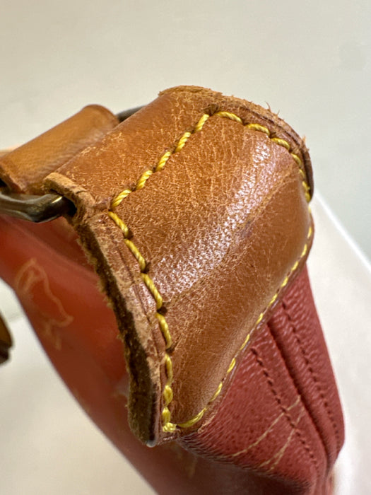 Louis Vuitton Red & Tan Leather Coated Canvas Monogram Shoulder Bag Bag