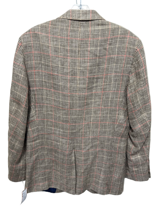 Sid Mashburn Brown & Multi Silk Blend Plaid 2 Button Men's Blazer