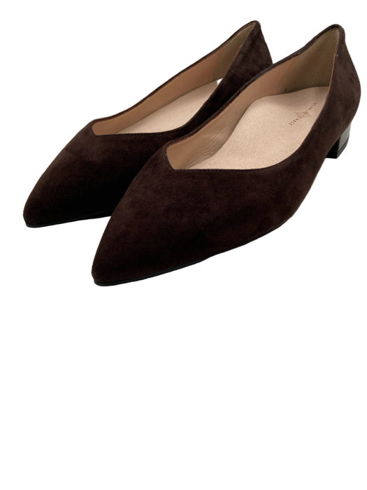 Scarlett Chase Shoe Size 6 Chocolate Brown Suede Pointed Toe Low Heel Flats