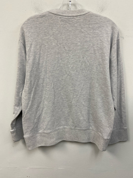Kenzo Size S Grey & Multi Cotton Blend Crew Neck Embroidered Heathered Sweater