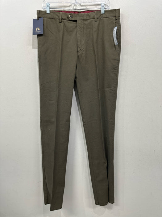 Germano NWT Size 52 Brown Cotton Solid Khakis Men's Pants