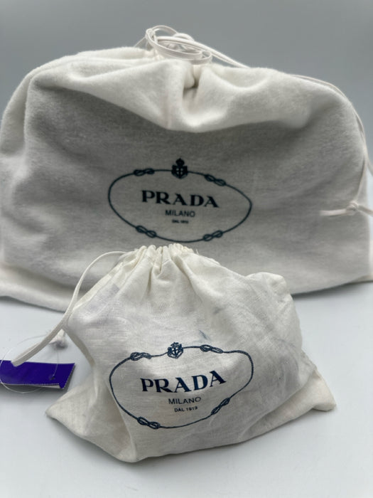 Prada Slate Blue Leather Logo extra strap incl. flap Bag