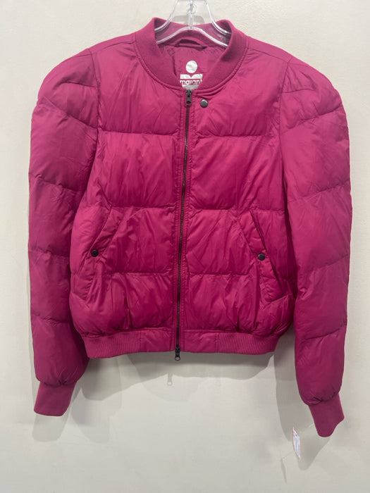 Isabel Marant Size 40 Fuschia Pink Recycled Polymide Zip Up Ribbed Detail Jacket