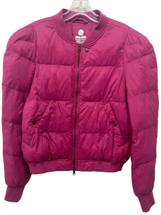 Isabel Marant Size 40 Fuschia Pink Recycled Polymide Zip Up Ribbed Detail Jacket