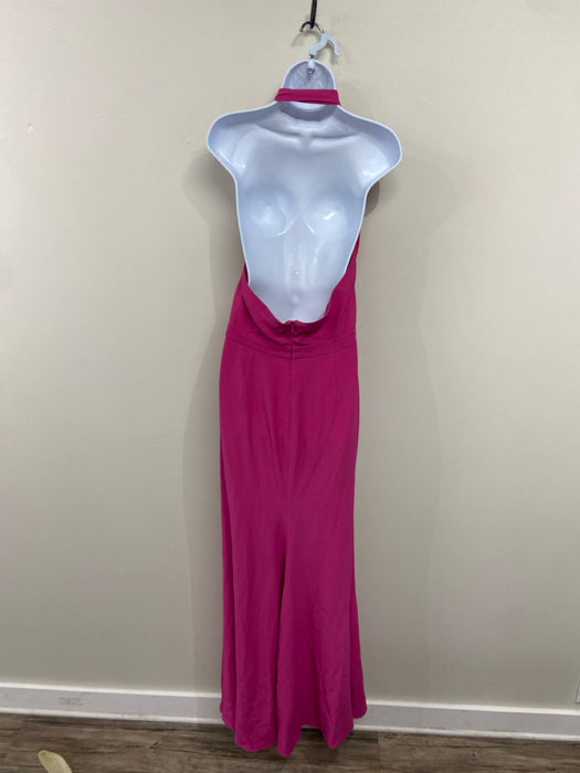 Alexander McQueen Size 46 Hot pink Viscose Blend Halter Neck Floor Length Gown