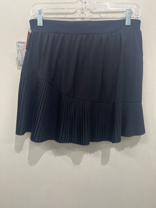 Spanx Size Large Black Polyester Blend Elastic Waist Micropleated Shorts Skirt