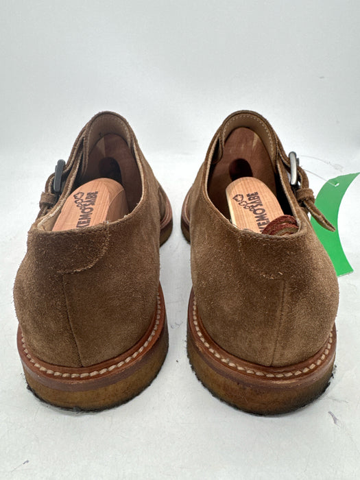 Tods Shoe Size 7 AS IS Brown Suede Double Monk Almond Toe Stacked Heel Shoes