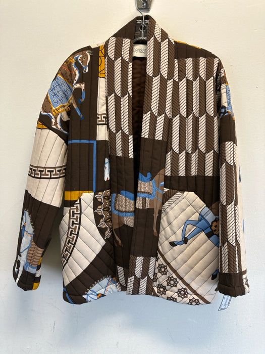 Benaar Size One Size Brown, White, Blue Viscose Quilted Equestrian Jacket