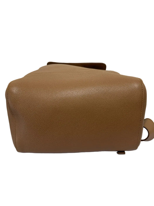 Prada Camel Leather Pebbled Silver Hardware Backpack Bag