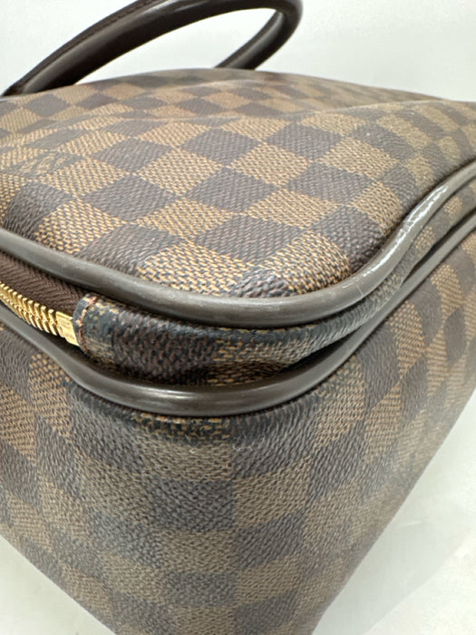 Louis Vuitton Brown & Beige Leather Damier Zip Pockets Men's Bag