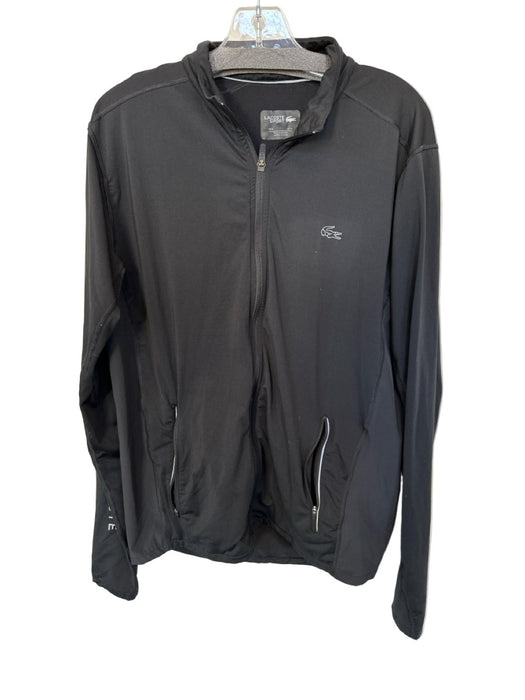 Lacoste Sport Size XL Black Solid Full Zip Athletic Men's Jacket