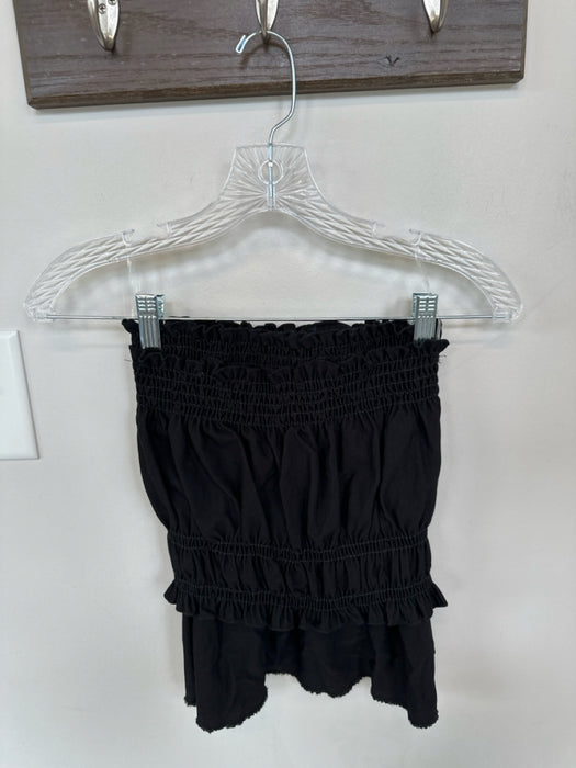 Loyd / Ford Size 1/S Black Cotton Smocked Tube Top High Waist Mini Skirt Set