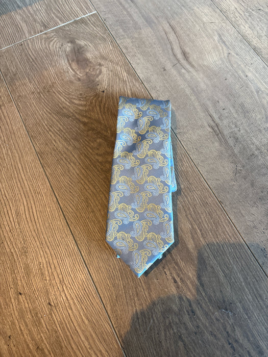 Canali Light Blue & Beige Silk Paisley Men's Ties