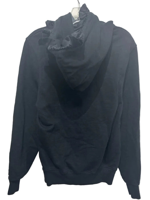 Tanner Fletcher Size XS Black Cotton Ruffle Detail Long Sleeve Hoodie Sweater