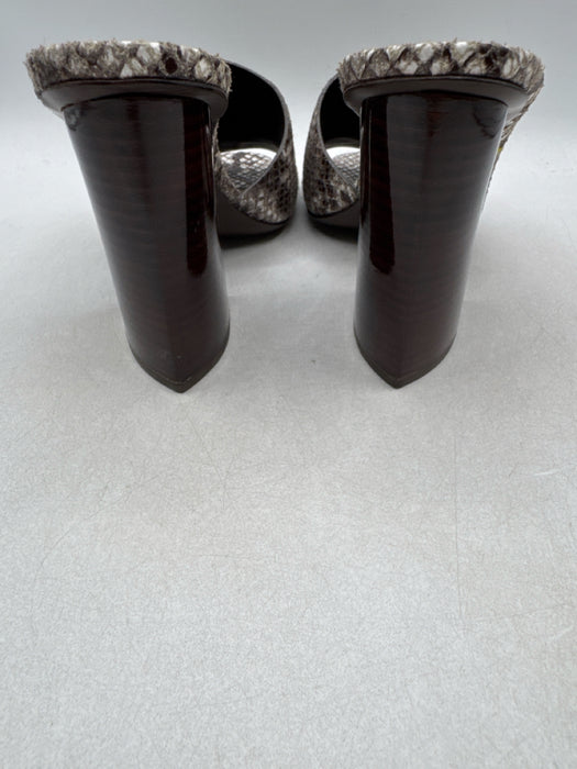 Mercedes Castillo Shoe Size 6.5 Beige Gray Leather Upper Snakeskin print Sandals