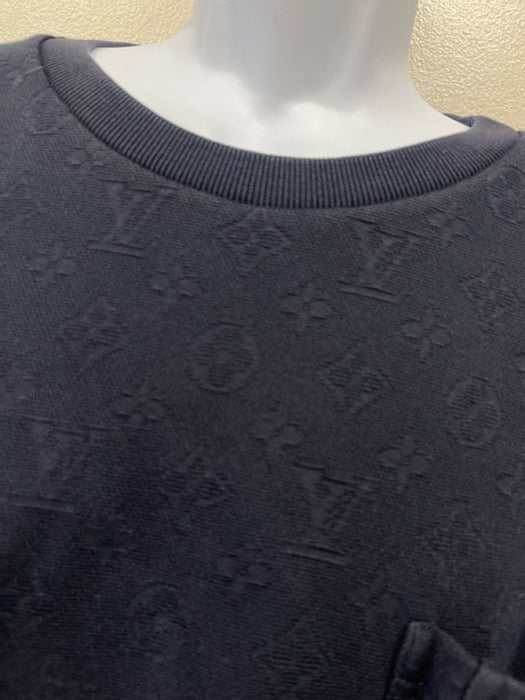Louis Vuitton Size XXL Navy Blue Cotton All Over Print Men's Short Sleeve