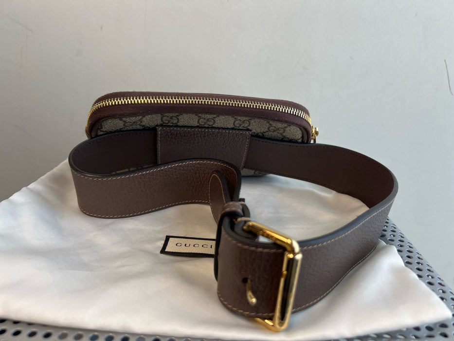 Gucci Brown, Green & Red Canvas & Leather Belt bag Logo Accessories - Women