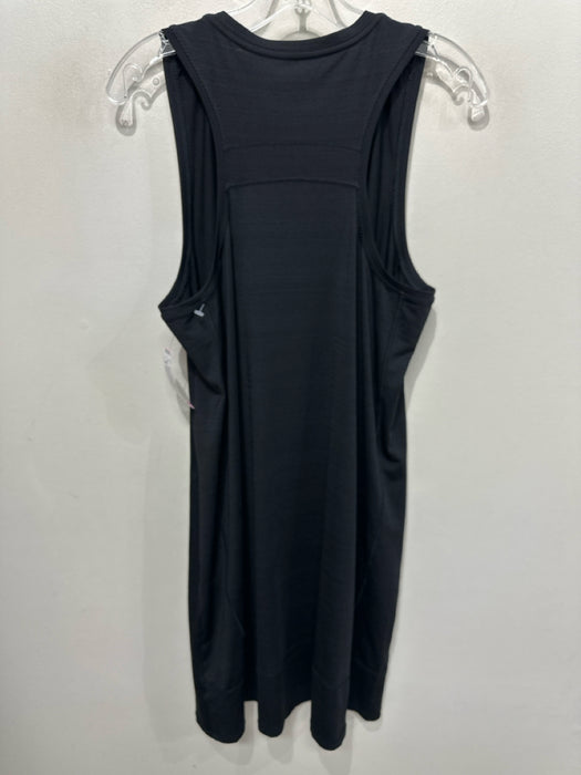Athleta Size MT Black Polyester Blend Sleeveless Striation Pocketed Dress