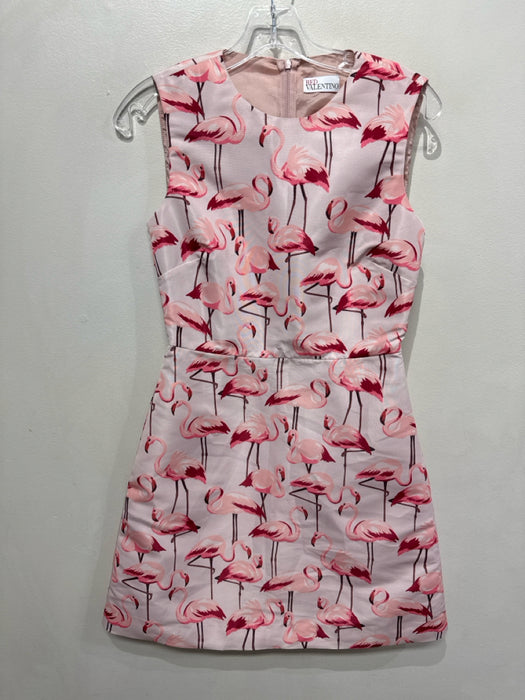Red Valentino Size 38 Pink & Red Polyester Sleeveless flamingos Dress