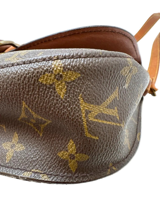 Louis Vuitton Brown & Tan Coated Canvas Brass Hardware Monogram Crossbody Bag