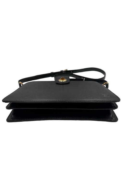 Louis Vuitton Black Leather Epi Gold Hardware Crossbody Bag
