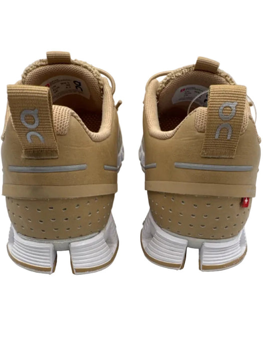 On Cloud Shoe Size 8.5 Tan Brown Leather & Synthetic Low Top Heathered Sneakers