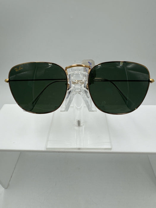 Ray Ban Black & Gold Metal round Sunglasses